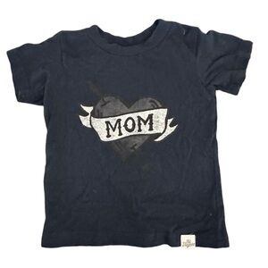 Blue Short Sleeve Tee with Mom Heart Graphic